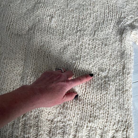 Carraig Donn Sweater Irish Hand Knit Wool Cardigan Women Large Cream Beige READ - Picture 14 of 16